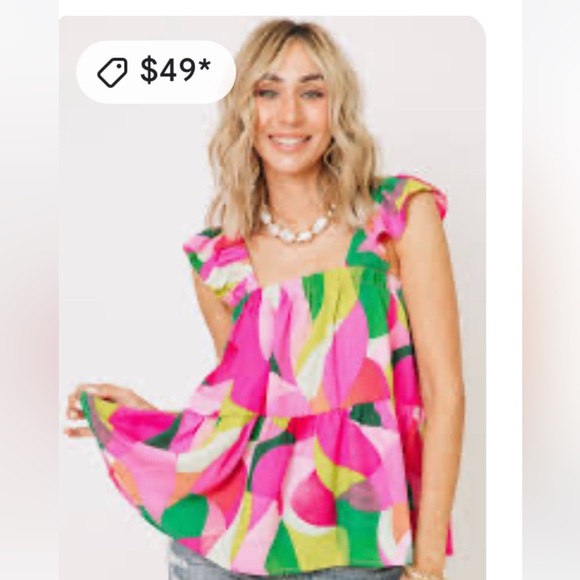 And The Why Boutique Brand- Sleeveless Colorful Flowy Baby Doll Top - Picture 8 of 14